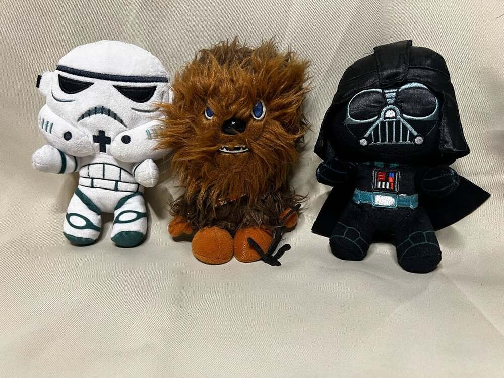 Star Wars Plush Lot of 3: Darth Vader,Chewbacca, & Stormtrooper 7 Inch